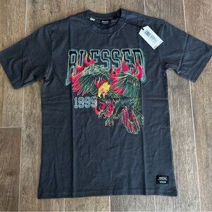 WeSC Eagle Flame Graphic Tee Black Streetwear Varsity Men’s Medium NWT crewneck